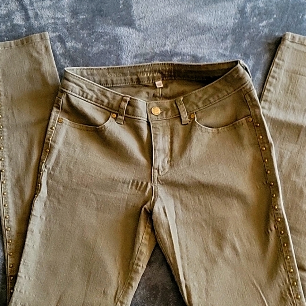 Jennifer Lopez JLo Skinny Jeans Army, sz 2, green
